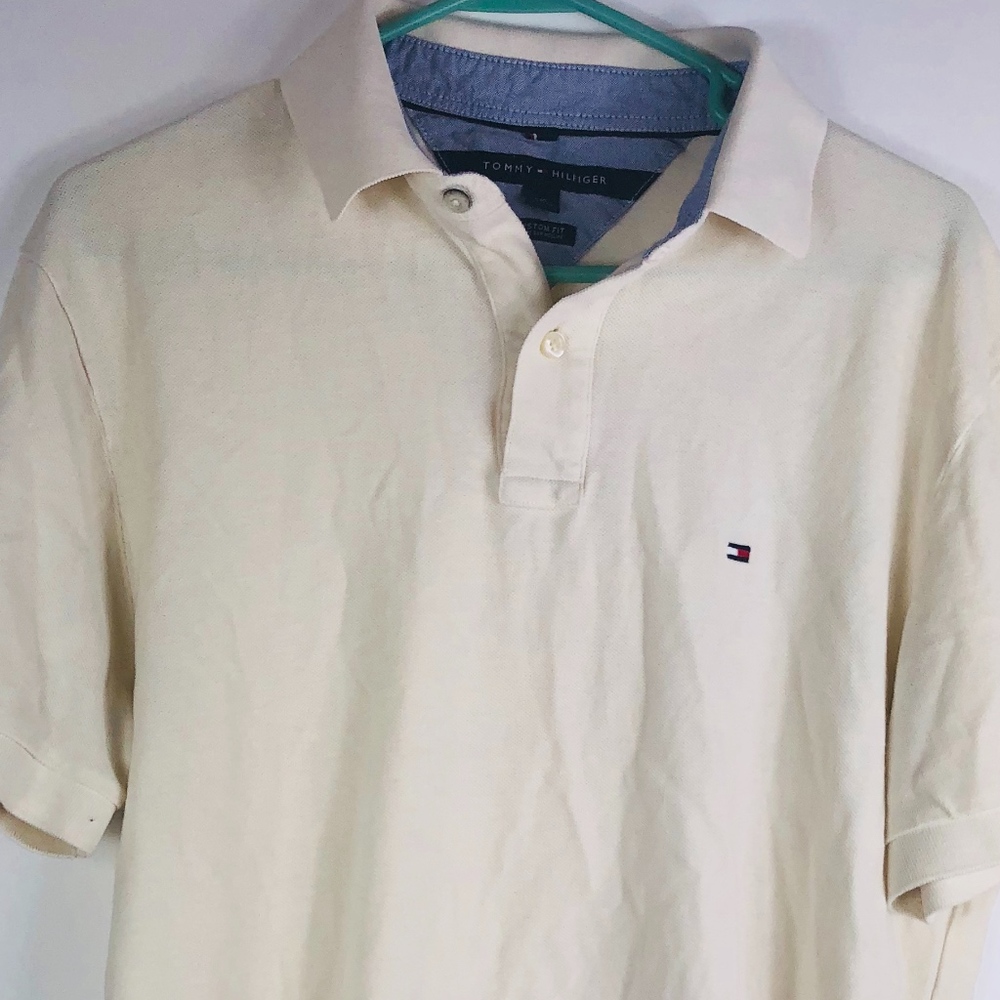 Tommy Hilfiger Mens Large Creme Polo